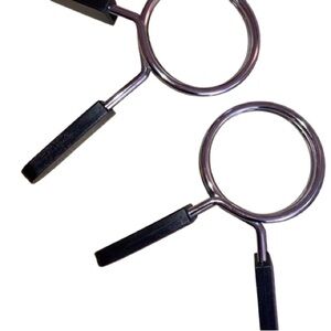 Olympia black and silver weight clamps for barbell